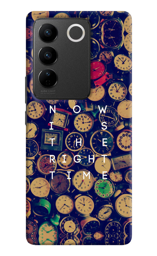 Now is the Right Time Quote Vivo V27/V27 Pro Hard Case Back Cover by Casekaro