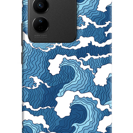 Blue Waves Vivo V27/V27 Pro Hard Case Back Cover by Casekaro