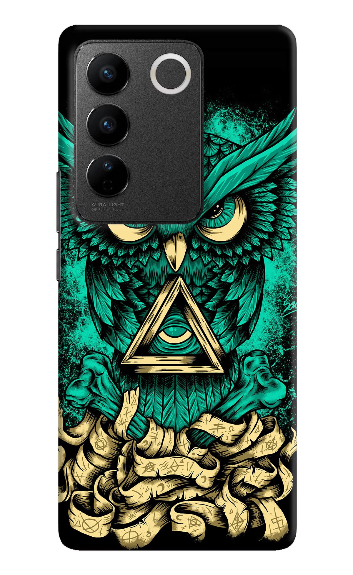 Green Owl Vivo V27/V27 Pro Hard Case Back Cover by Casekaro