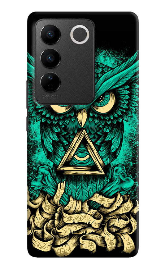 Green Owl Vivo V27/V27 Pro Hard Case Back Cover by Casekaro