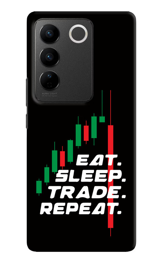 Eat Sleep Trade Repeat Vivo V27/V27 Pro Hard Case Back Cover by Casekaro