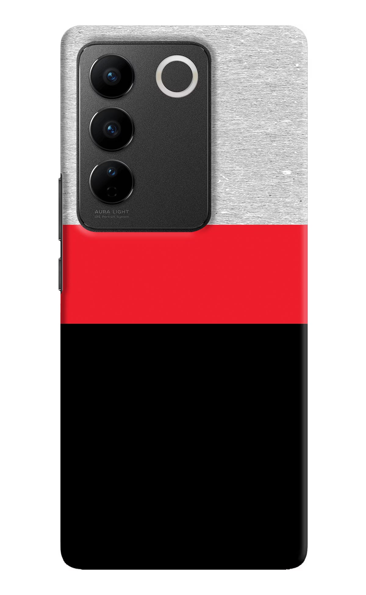 Tri Color Pattern Vivo V27/V27 Pro Hard Case Back Cover by Casekaro