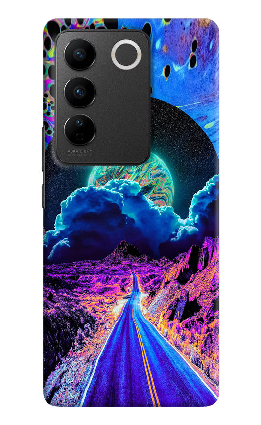 Psychedelic Painting Vivo V27/V27 Pro Hard Case Back Cover by Casekaro