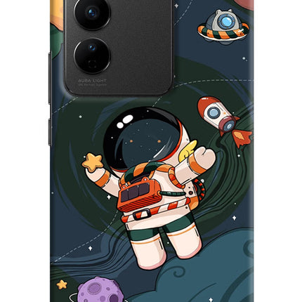 Cartoon Astronaut Vivo V27/V27 Pro Hard Case Back Cover by Casekaro
