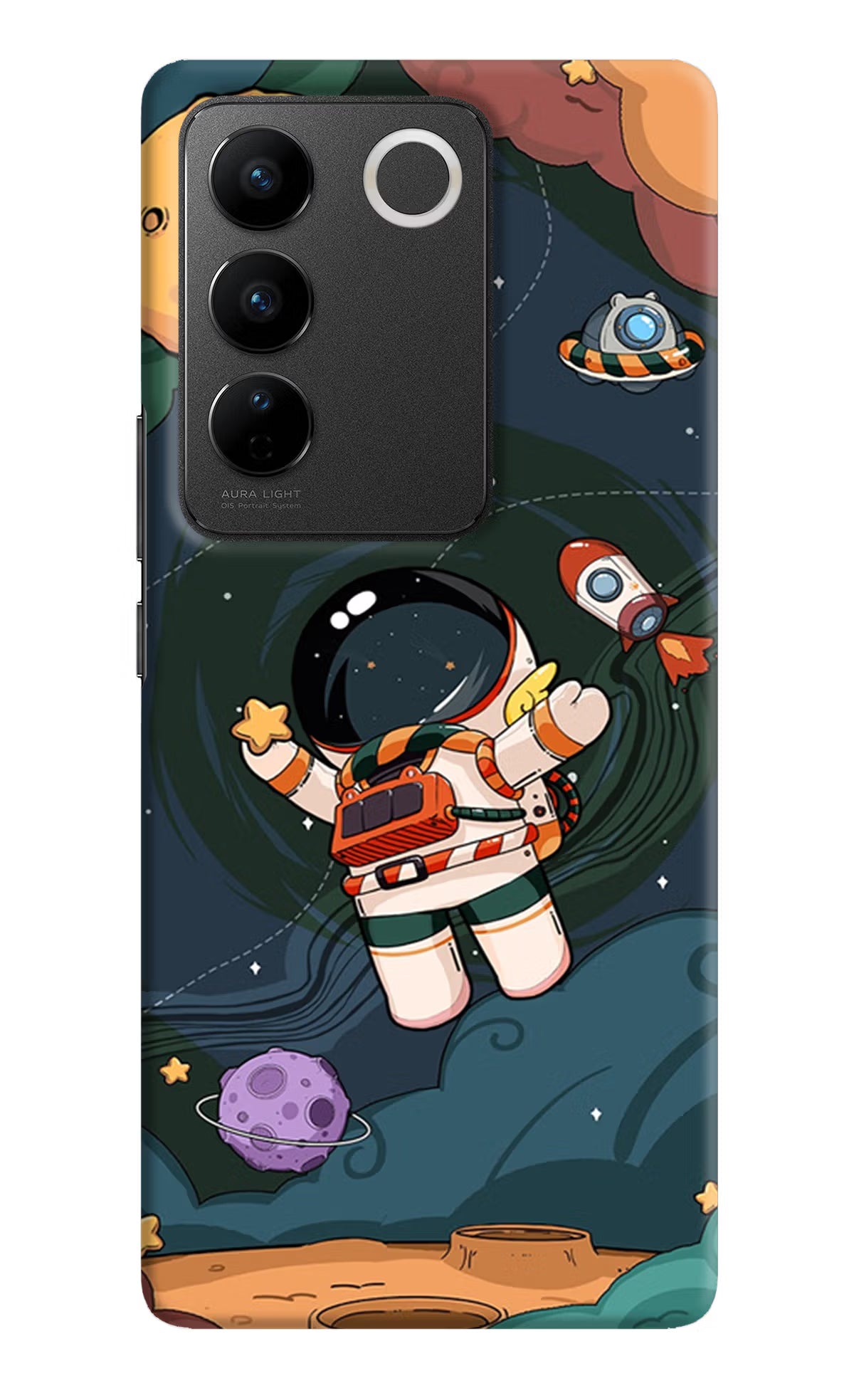 Cartoon Astronaut Vivo V27/V27 Pro Hard Case Back Cover by Casekaro