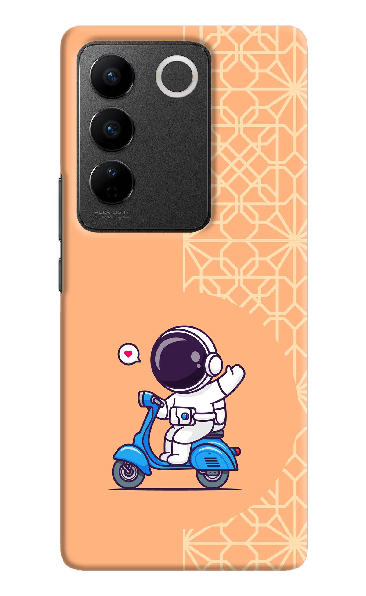 Cute Astronaut Riding Vivo V27/V27 Pro Hard Case Back Cover by Casekaro