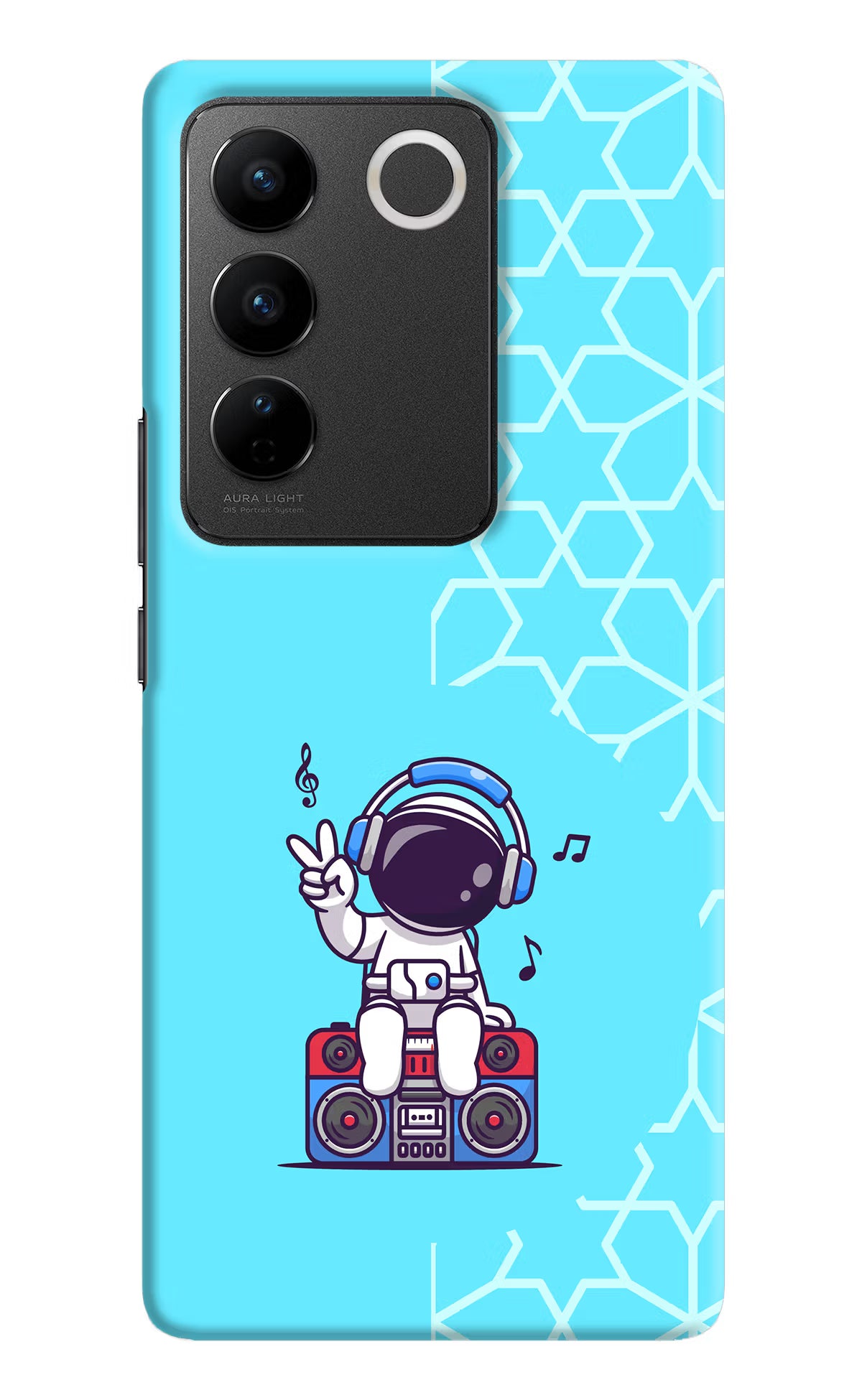 Cute Astronaut Chilling Vivo V27/V27 Pro Hard Case Back Cover by Casekaro