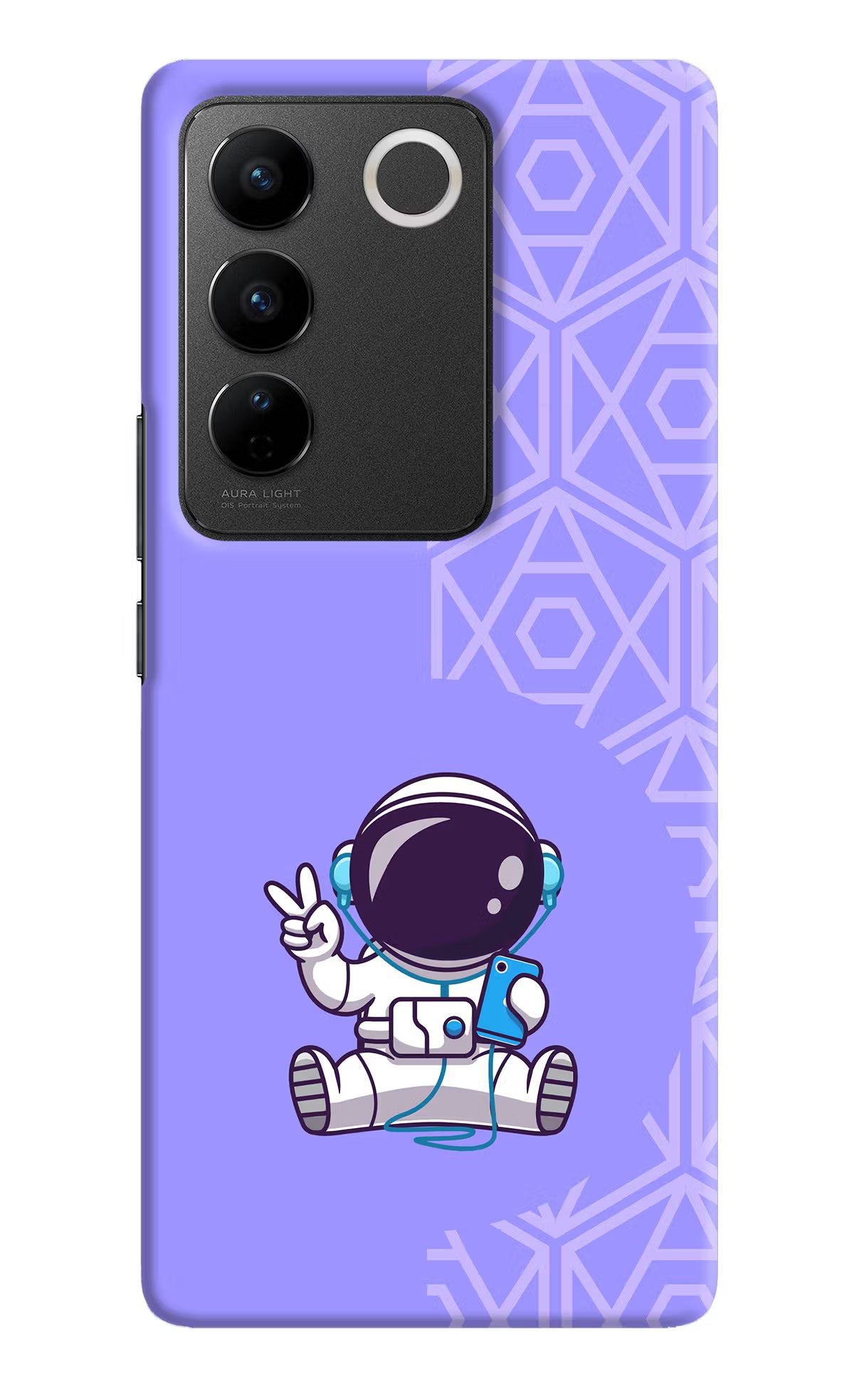 Cute Astronaut Chilling Vivo V27/V27 Pro Hard Case Back Cover by Casekaro