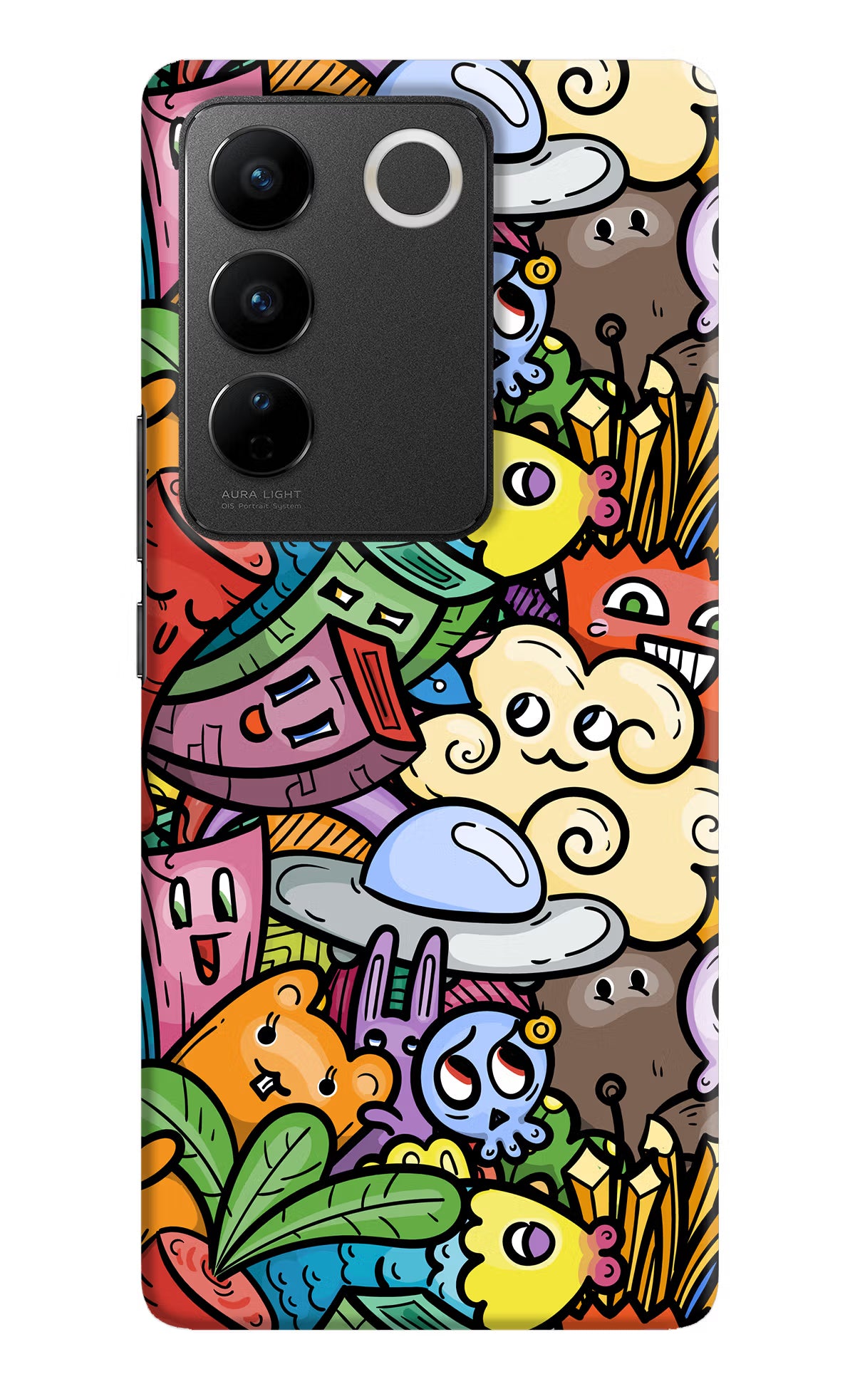 Veggie Doodle Vivo V27/V27 Pro Hard Case Back Cover by Casekaro