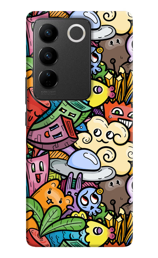 Veggie Doodle Vivo V27/V27 Pro Hard Case Back Cover by Casekaro