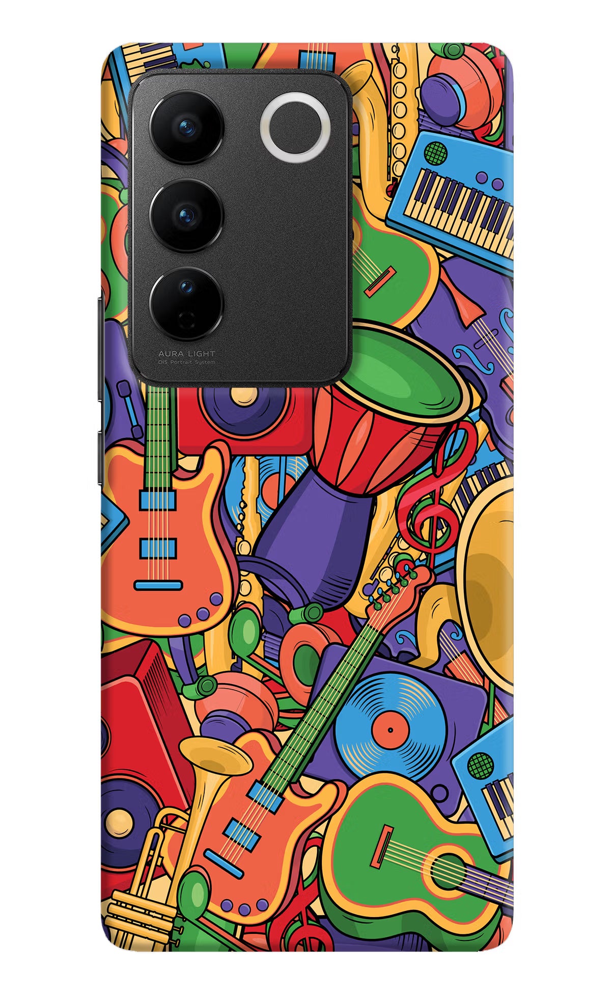 Music Instrument Doodle Vivo V27/V27 Pro Hard Case Back Cover by Casekaro