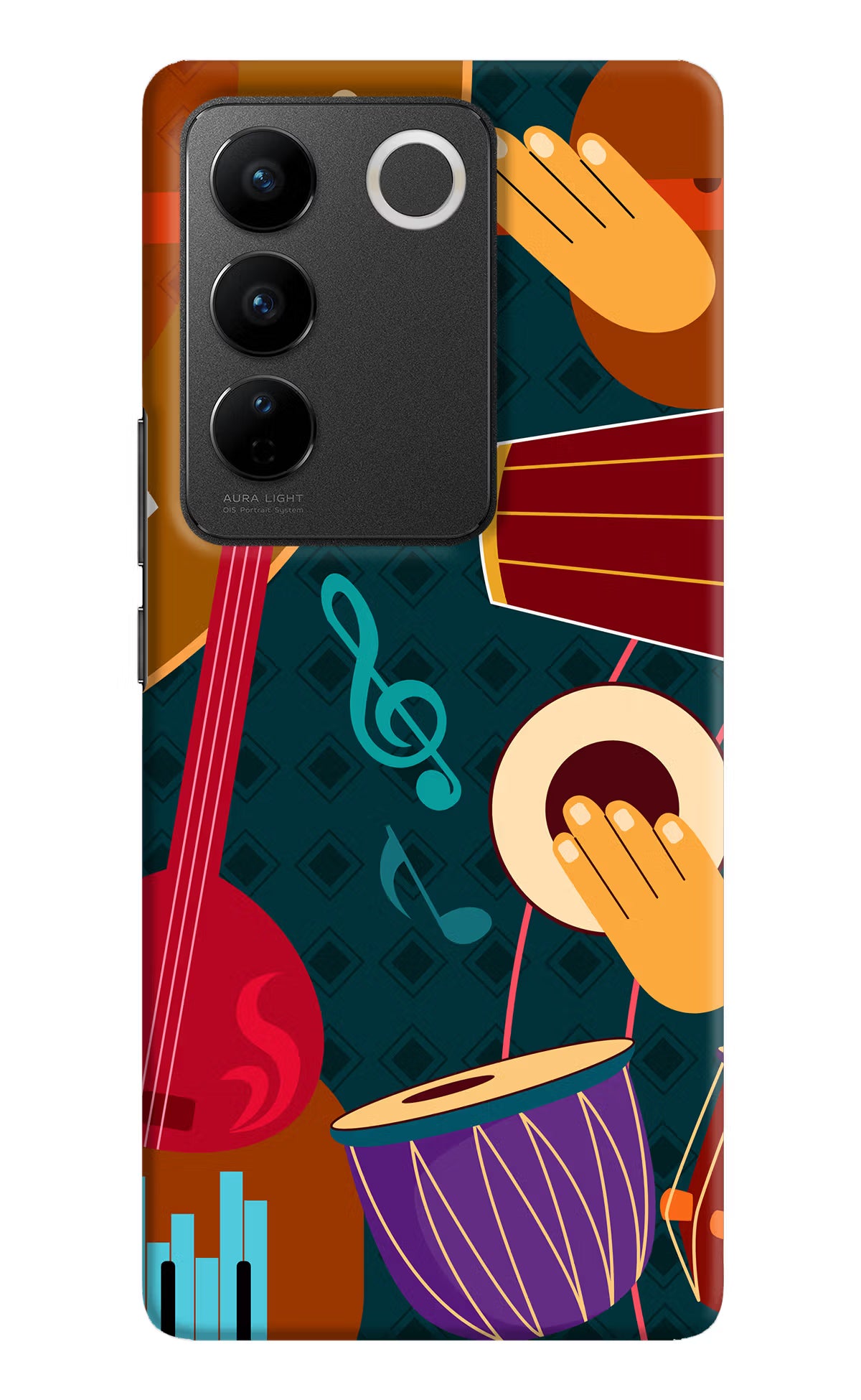 Music Instrument Vivo V27/V27 Pro Hard Case Back Cover by Casekaro