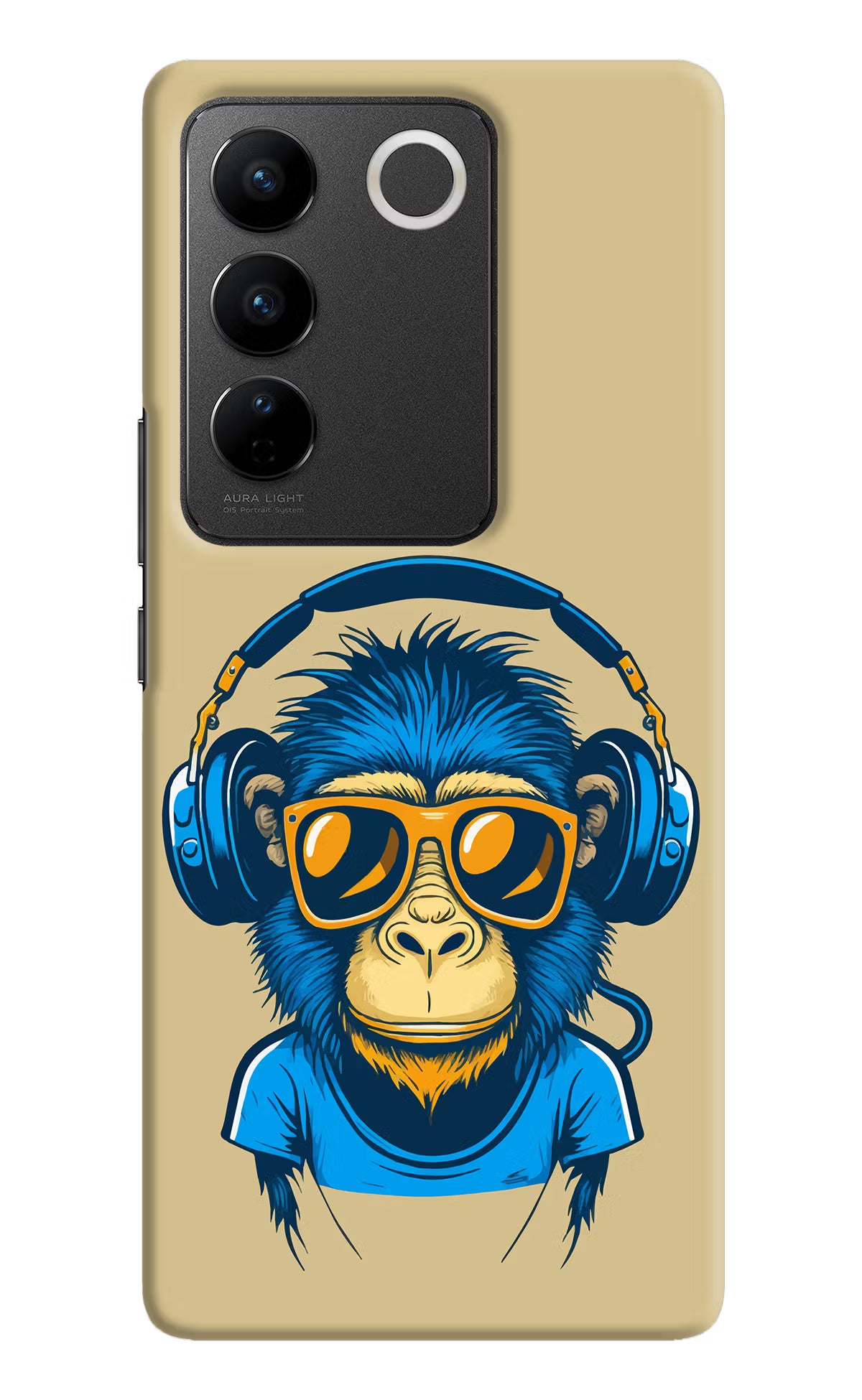 Monkey Headphone Vivo V27/V27 Pro Hard Case Back Cover by Casekaro