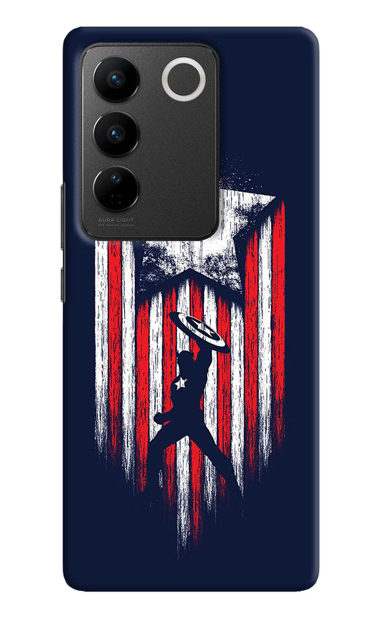 Captain America Marvel Art Vivo V27/V27 Pro Hard Case Back Cover by Casekaro