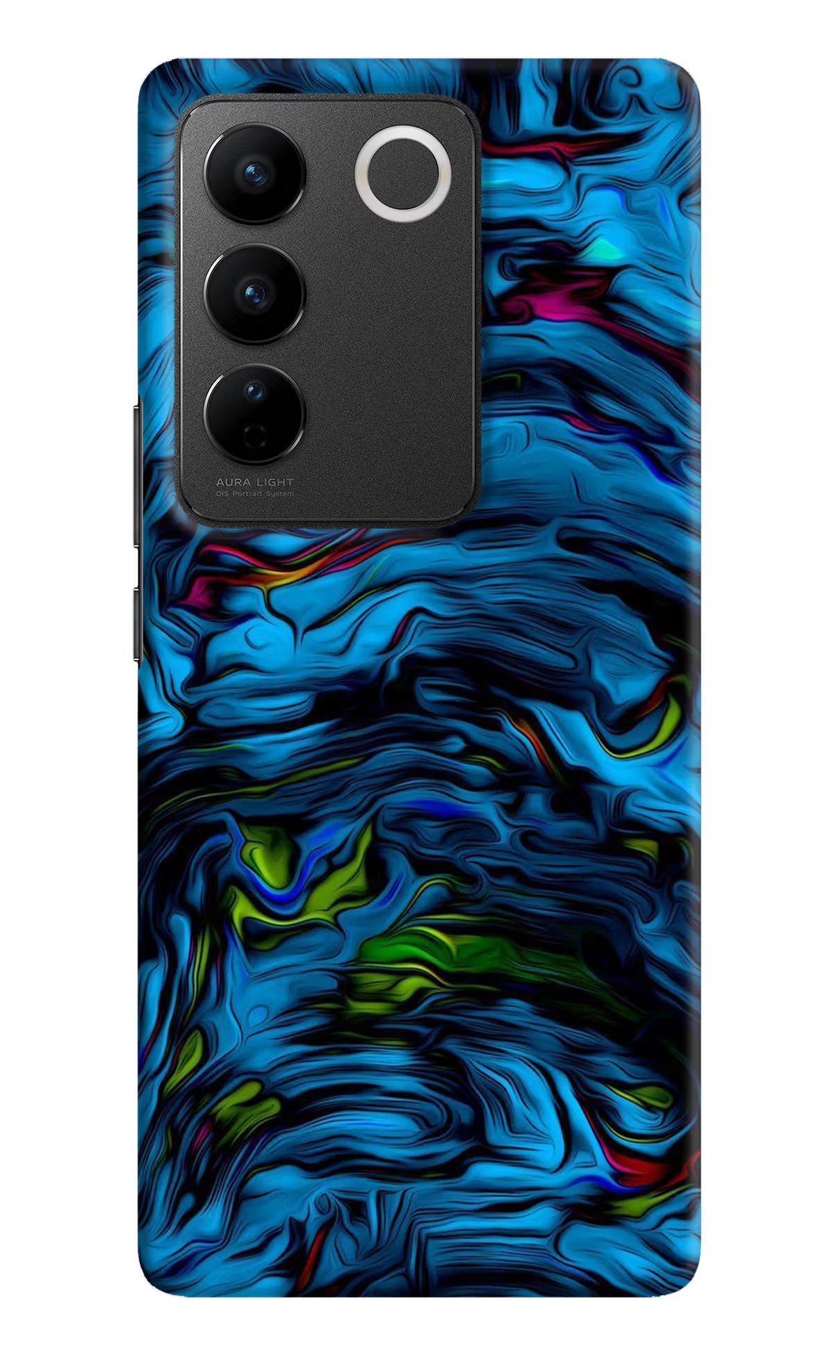 Dark Blue Abstract Vivo V27/V27 Pro Hard Case Back Cover by Casekaro