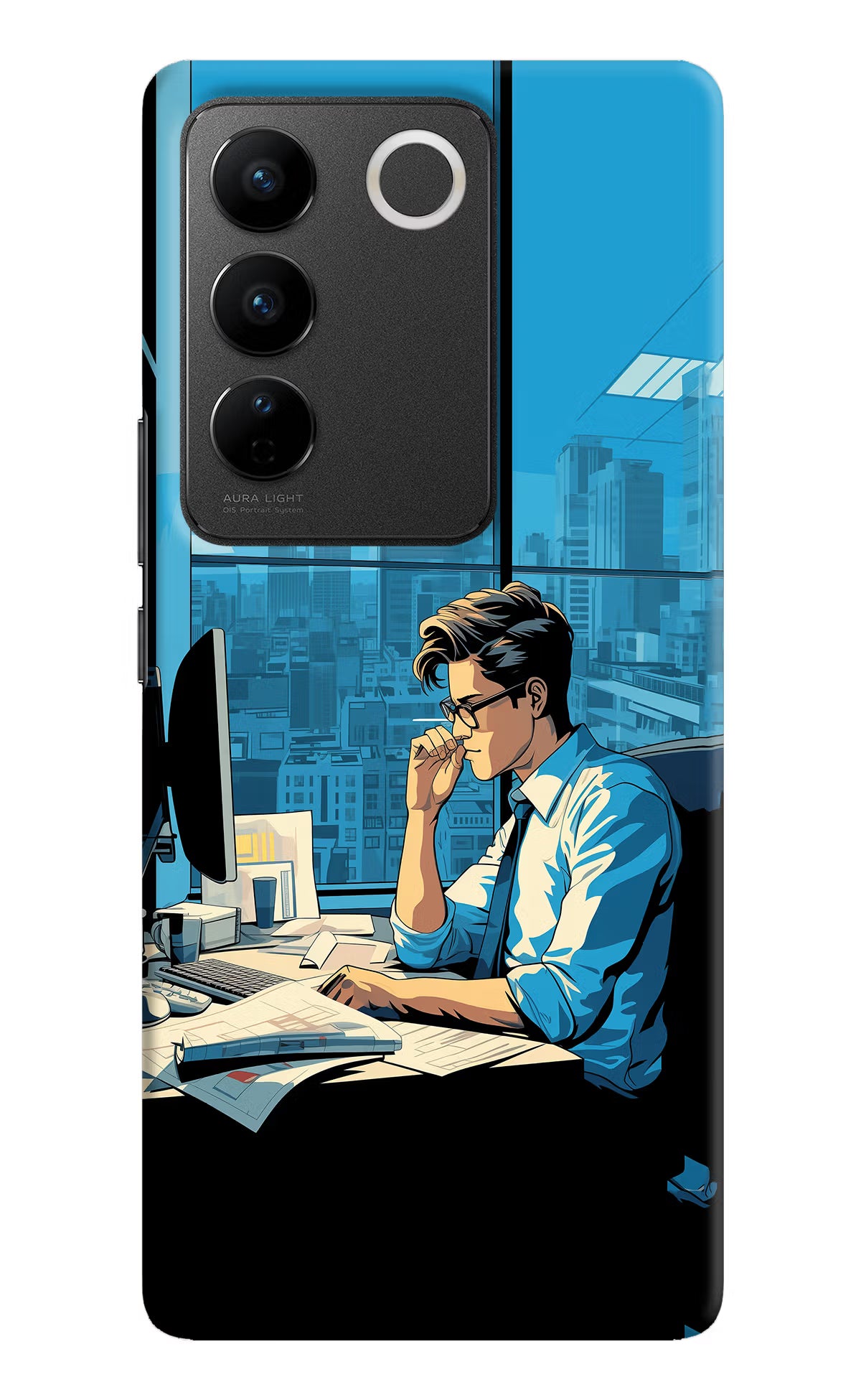 Focused Hustler (AI Generated) Vivo V27/V27 Pro Hard Case Back Cover by Casekaro