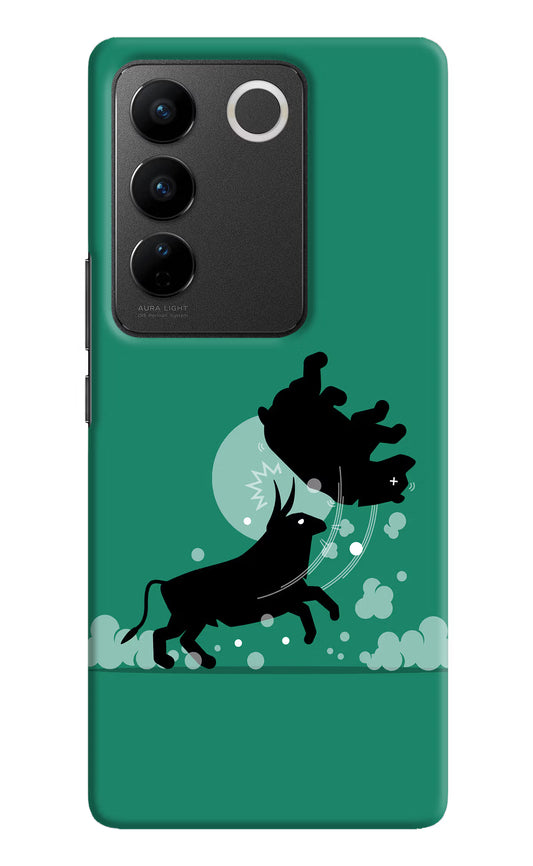 Bull Conqueror Vivo V27/V27 Pro Hard Case Back Cover by Casekaro