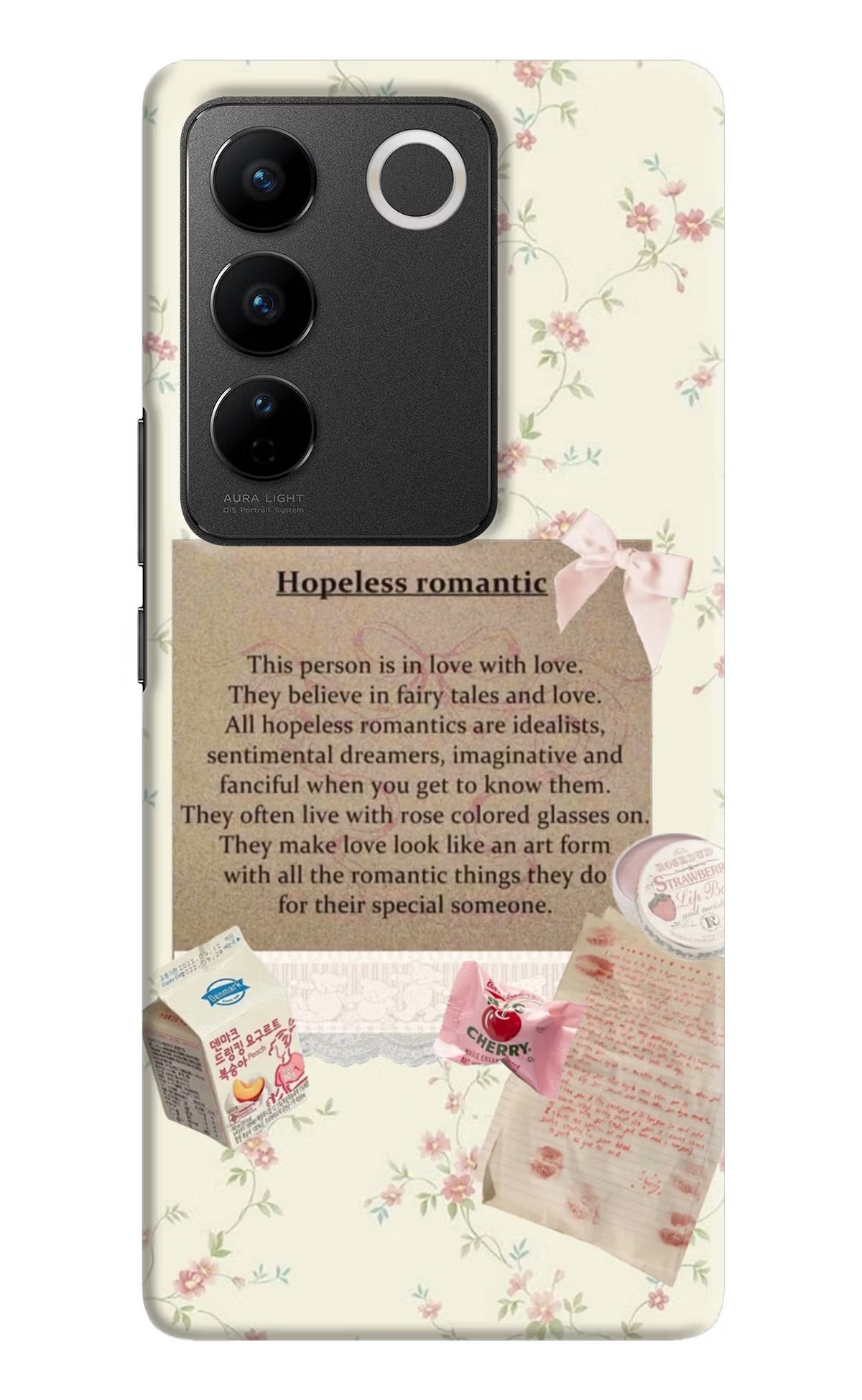 Hopeless Romantic Vivo V27/V27 Pro Hard Case Back Cover by Casekaro