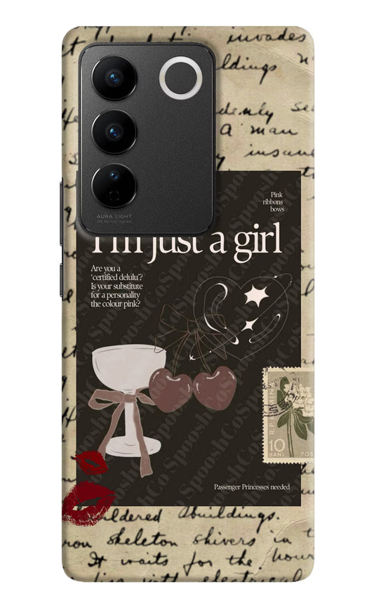 I am just a girl Vivo V27/V27 Pro Hard Case Back Cover by Casekaro