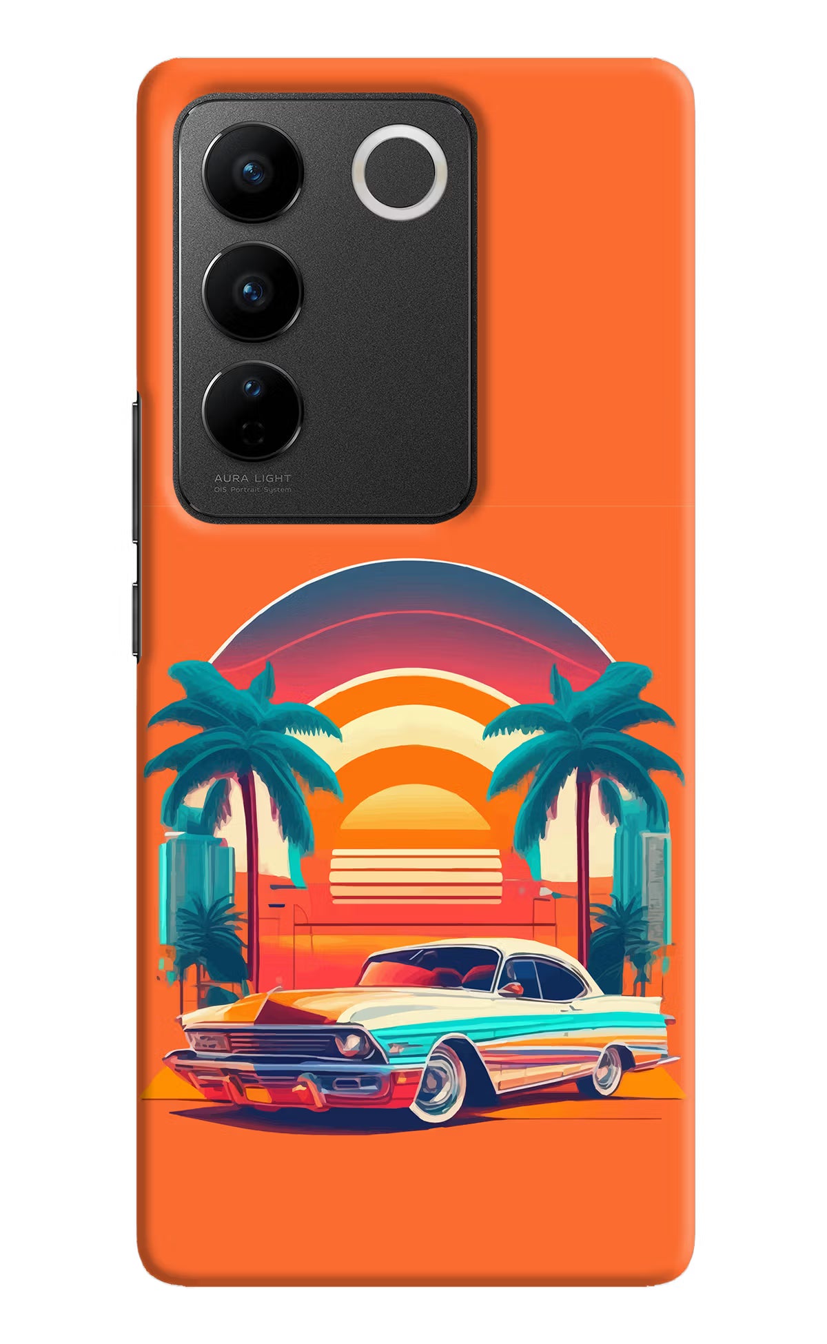 Palm Drive 80s Vivo V27/V27 Pro Hard Case Back Cover by Casekaro