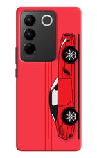 Red Velocity Vivo V27/V27 Pro Hard Case Back Cover by Casekaro