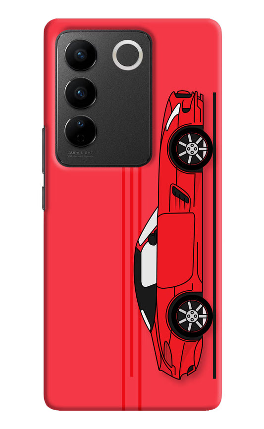 Red Velocity Vivo V27/V27 Pro Hard Case Back Cover by Casekaro