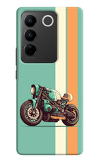 Striped Moto Drift Vivo V27/V27 Pro Hard Case Back Cover by Casekaro