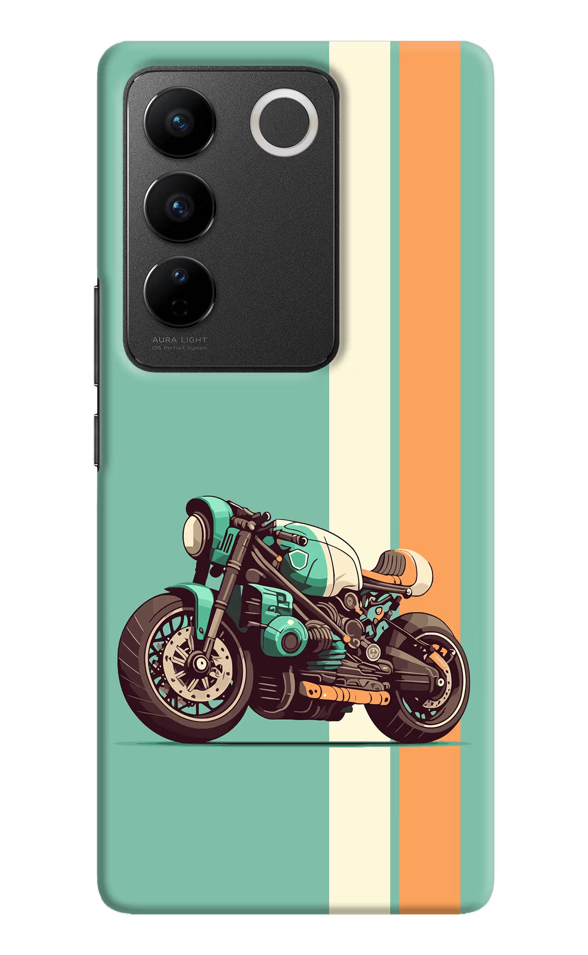Striped Moto Drift Vivo V27/V27 Pro Hard Case Back Cover by Casekaro