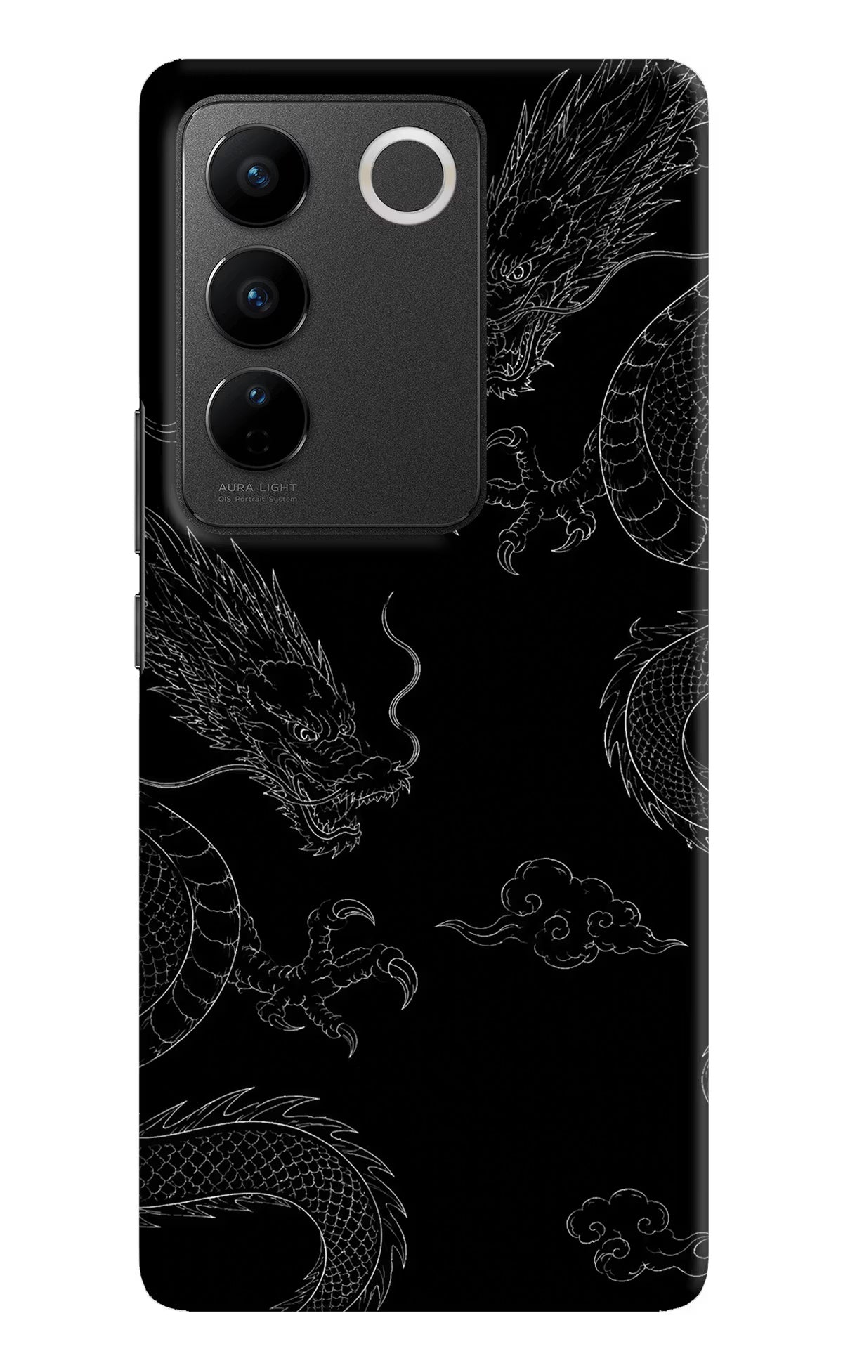 Twin Dragons Vivo V27/V27 Pro Hard Case Back Cover by Casekaro