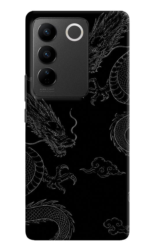 Twin Dragons Vivo V27/V27 Pro Hard Case Back Cover by Casekaro