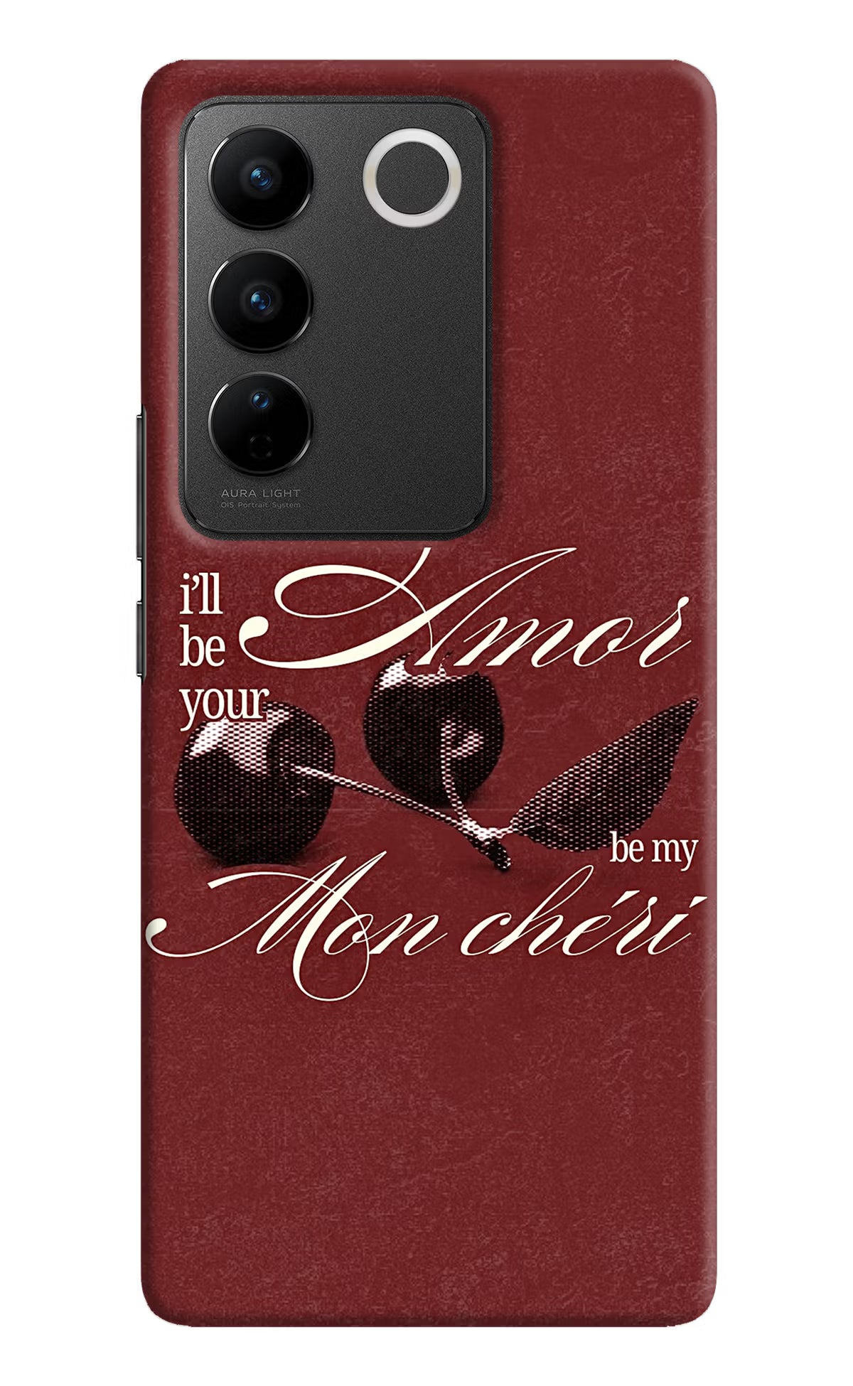 Velvet Cherry Vivo V27/V27 Pro Back Cover