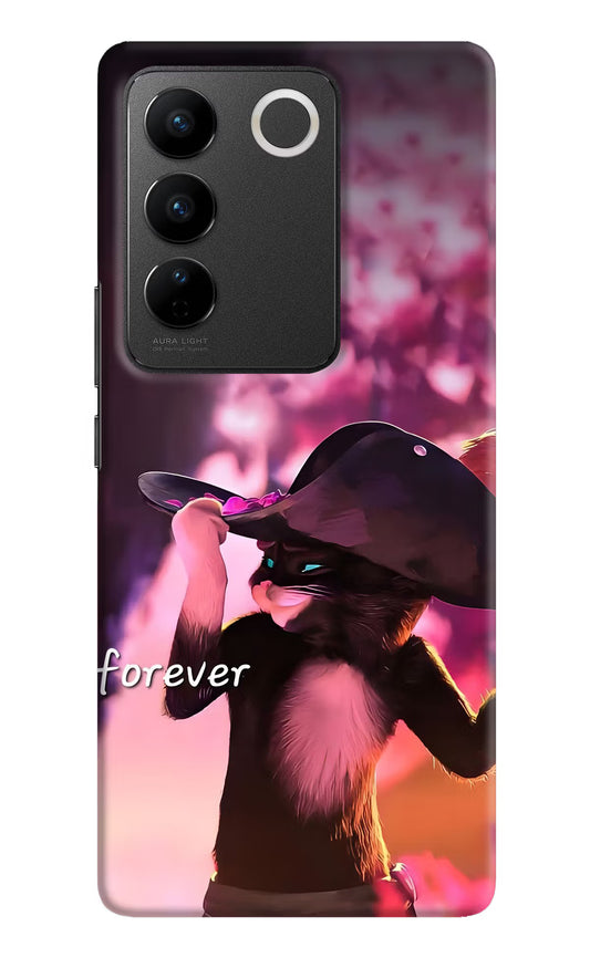 Forever Cat Vivo V27/V27 Pro Hard Case Back Cover by Casekaro