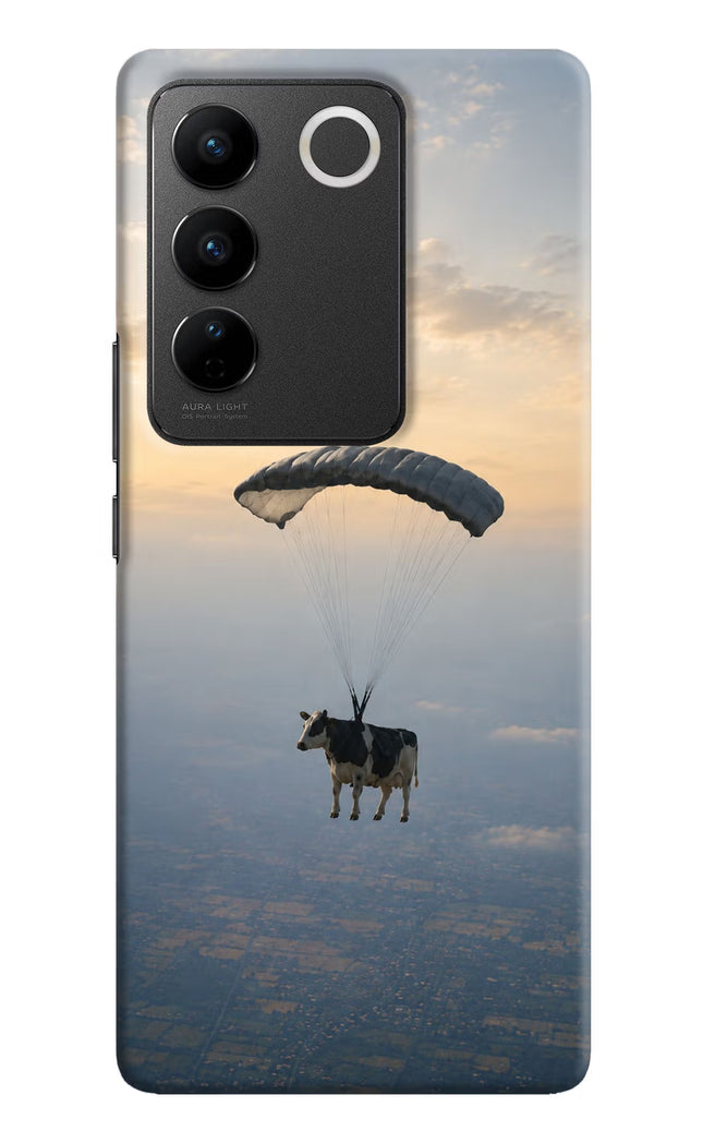 Skydiving Cow Vivo V27/V27 Pro Hard Case Back Cover by Casekaro