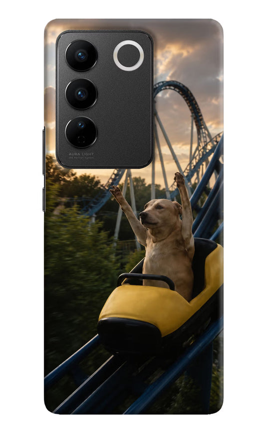 Rollercoaster Dog Vivo V27/V27 Pro Hard Case Back Cover by Casekaro