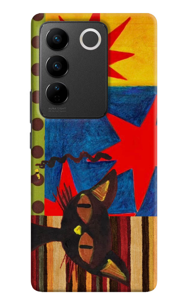 Pop Cat Vivo V27/V27 Pro Hard Case Back Cover by Casekaro