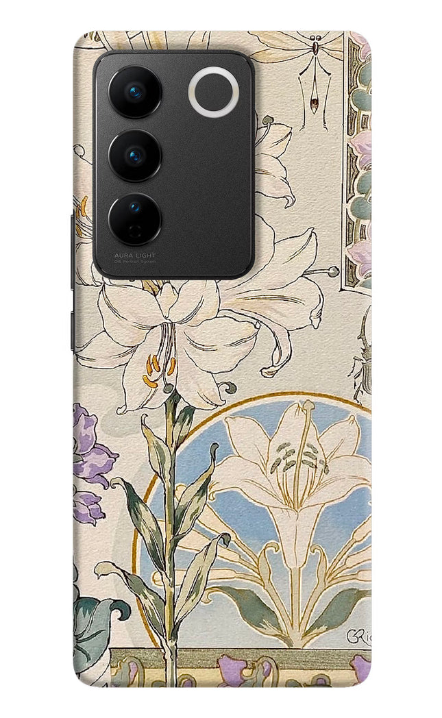 White Lily Vivo V27/V27 Pro Hard Case Back Cover by Casekaro