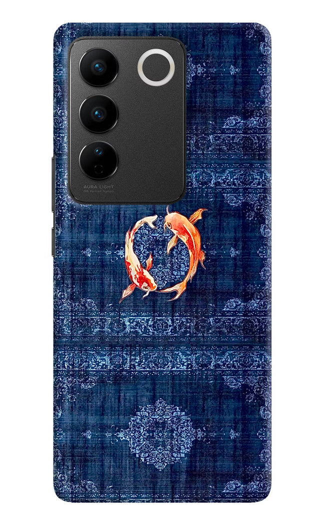Koi Blue Vivo V27/V27 Pro Hard Case Back Cover by Casekaro