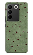 Green Stars Vivo V27/V27 Pro Hard Case Back Cover by Casekaro