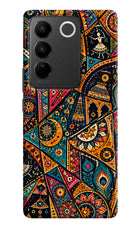 Folk Print Vivo V27/V27 Pro Hard Case Back Cover by Casekaro
