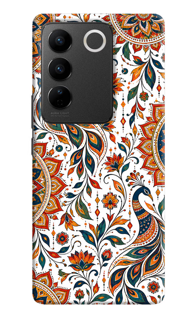 White Mayura Vivo V27/V27 Pro Hard Case Back Cover by Casekaro