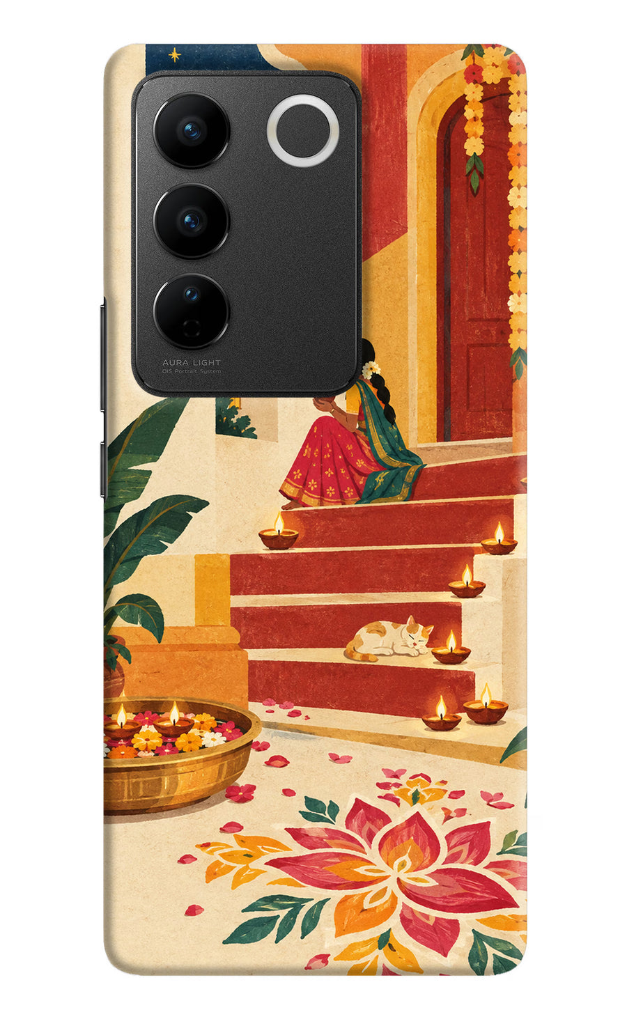 Diwali Rangoli Vivo V27/V27 Pro Back Cover, Hard case