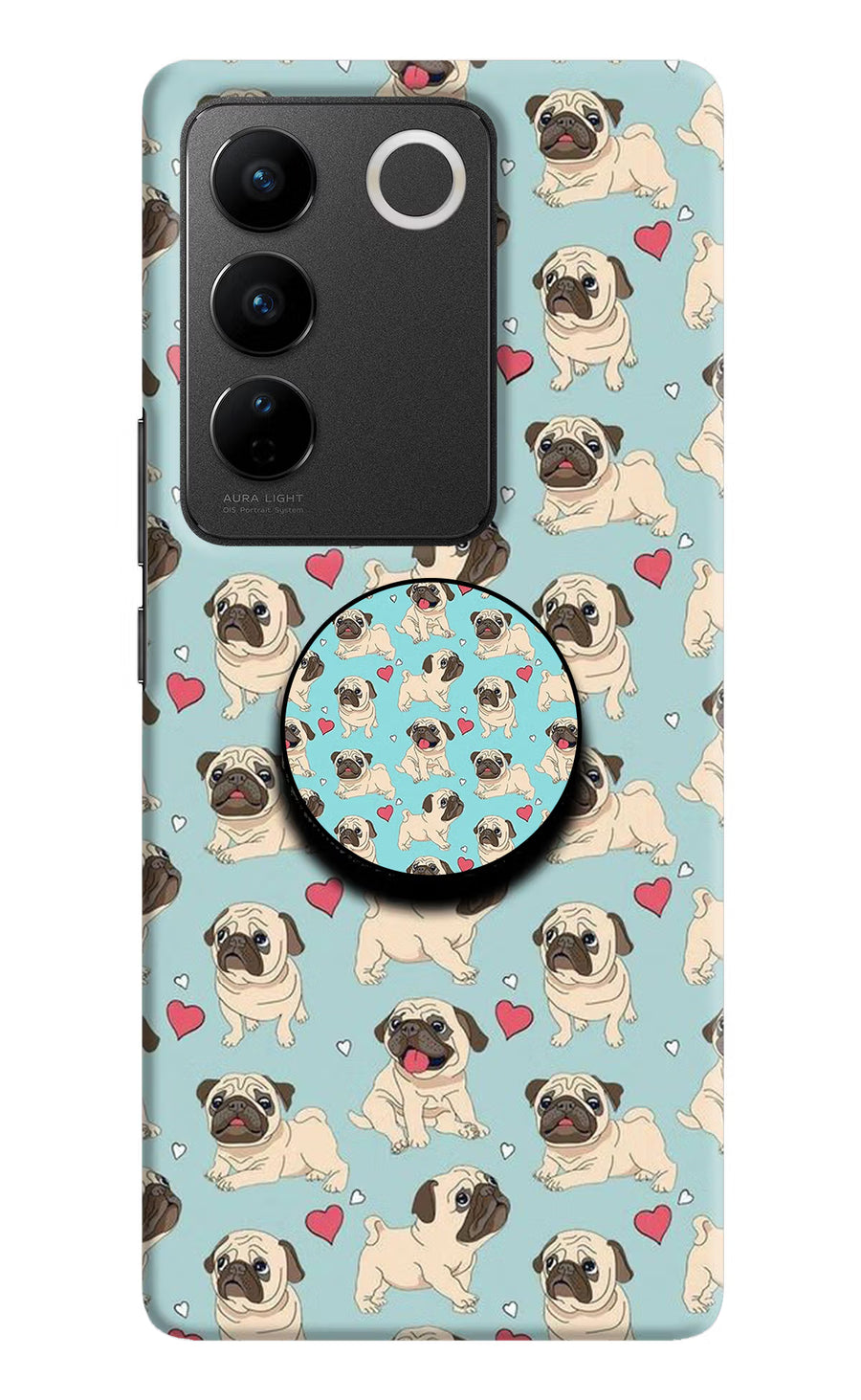 Pug Dog Vivo V27/V27 Pro Pop Case, Hard case