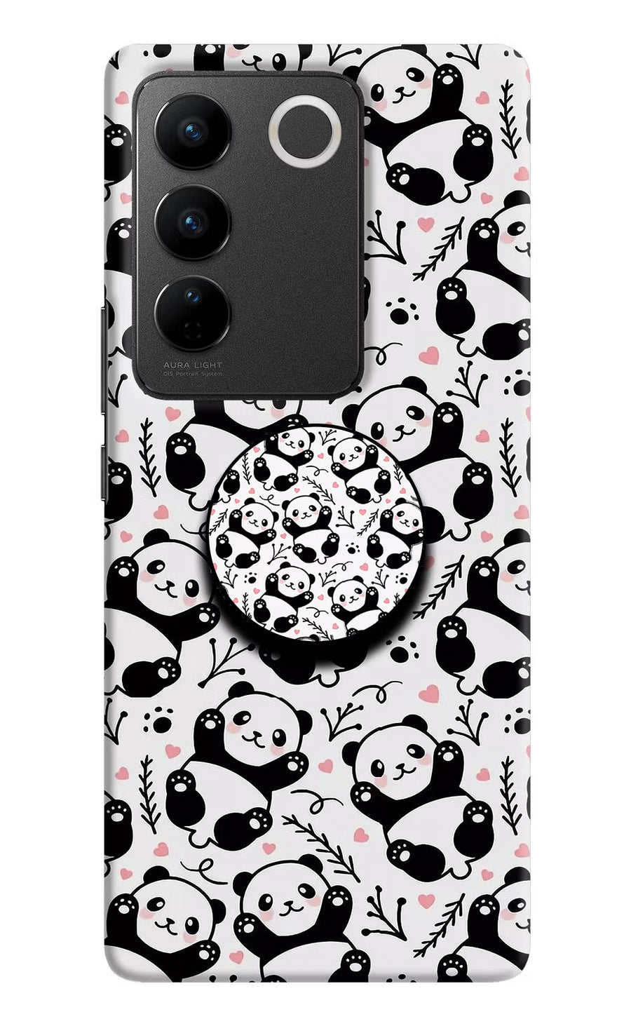 Cute Panda Vivo V27/V27 Pro Pop Case, Hard case