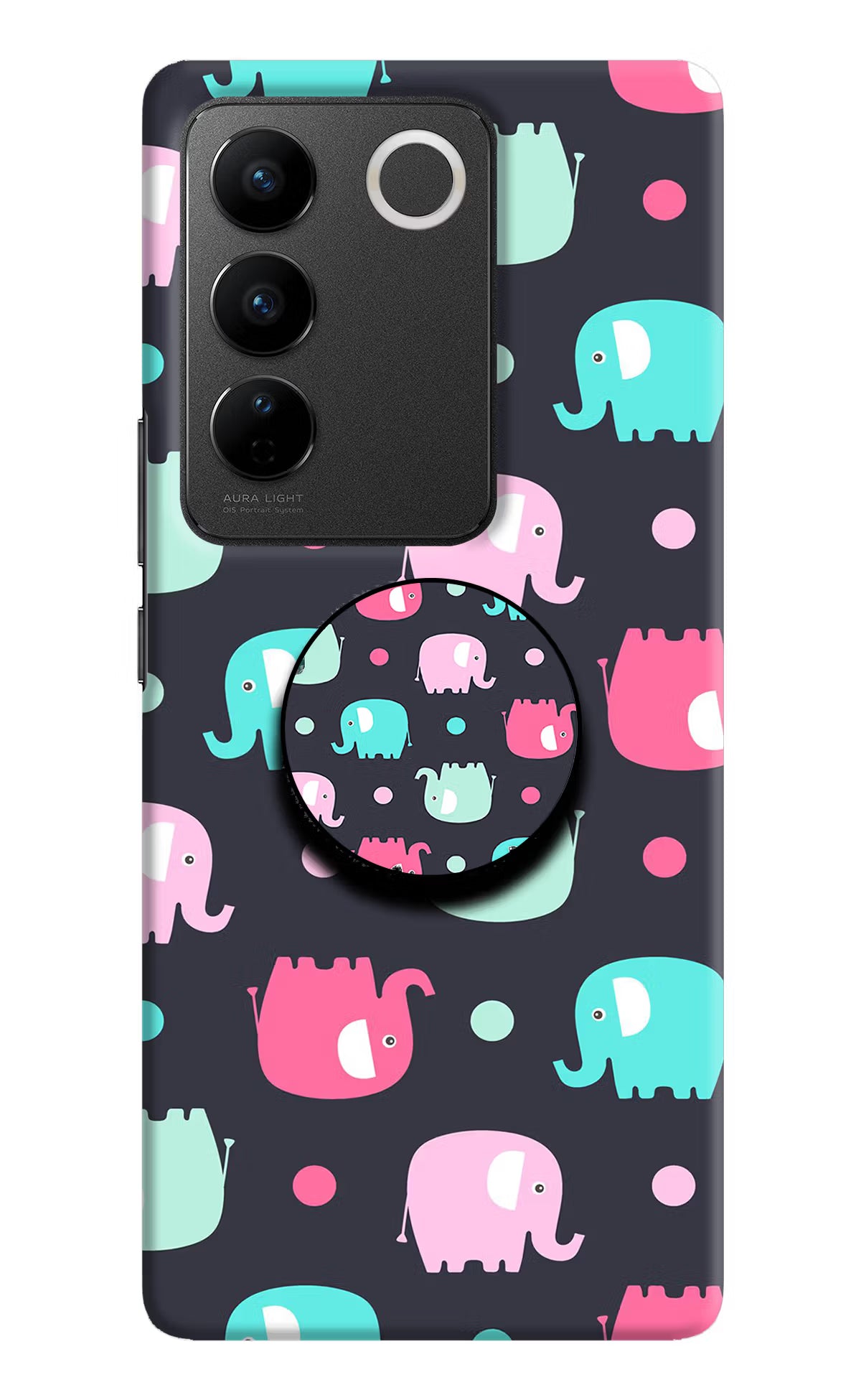 Baby Elephants Vivo V27/V27 Pro Pop Case by Casekaro
