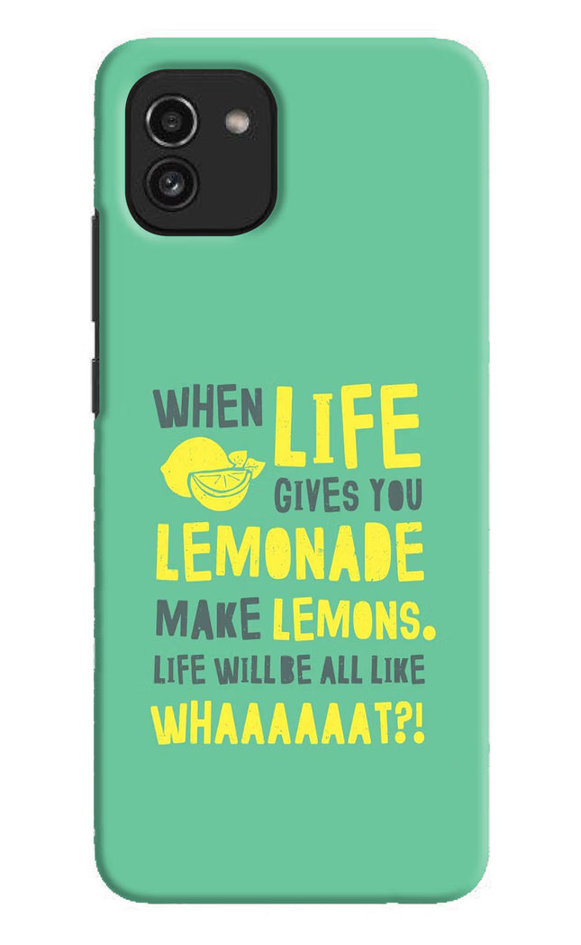 Quote Samsung A03 Hard Case Back Cover by Casekaro