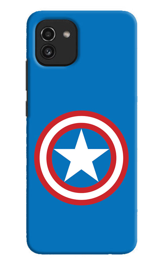 Captain America Logo Samsung A03 Hard Case Back Cover by Casekaro