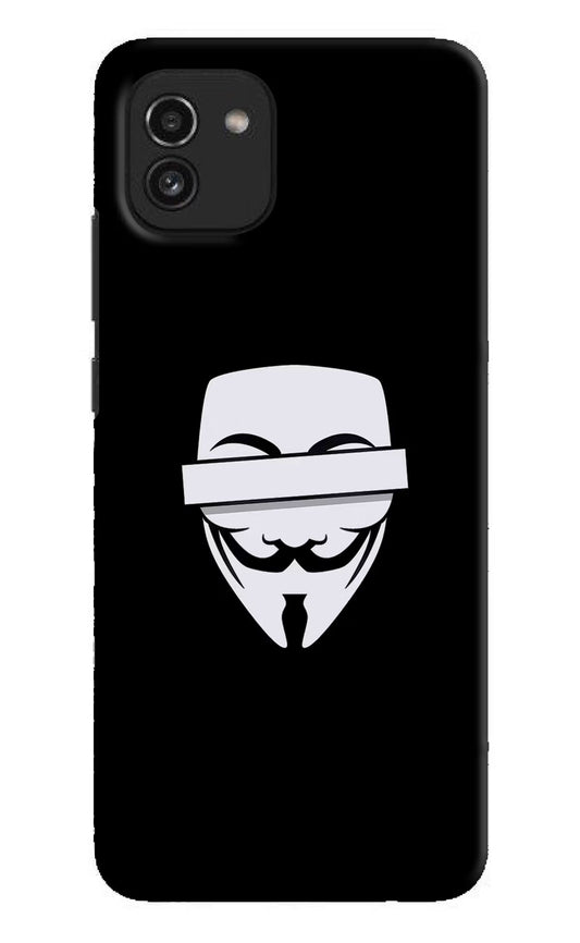 Anonymous Face Samsung A03 Hard Case Back Cover by Casekaro