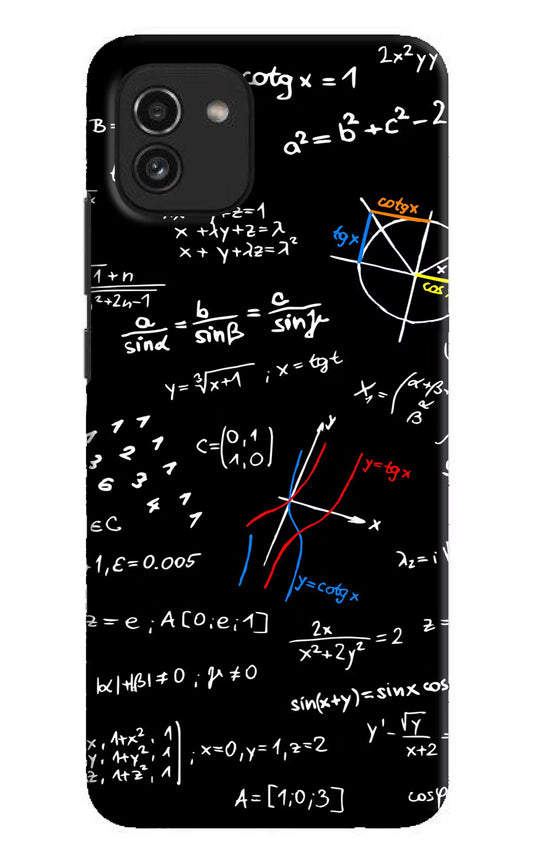 Mathematics Formula Samsung A03 Hard Case Back Cover by Casekaro