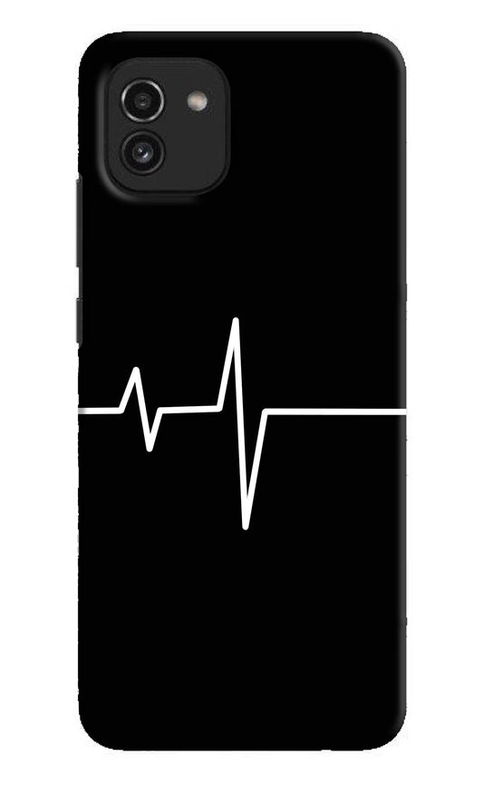 Heart Beats Samsung A03 Hard Case Back Cover by Casekaro