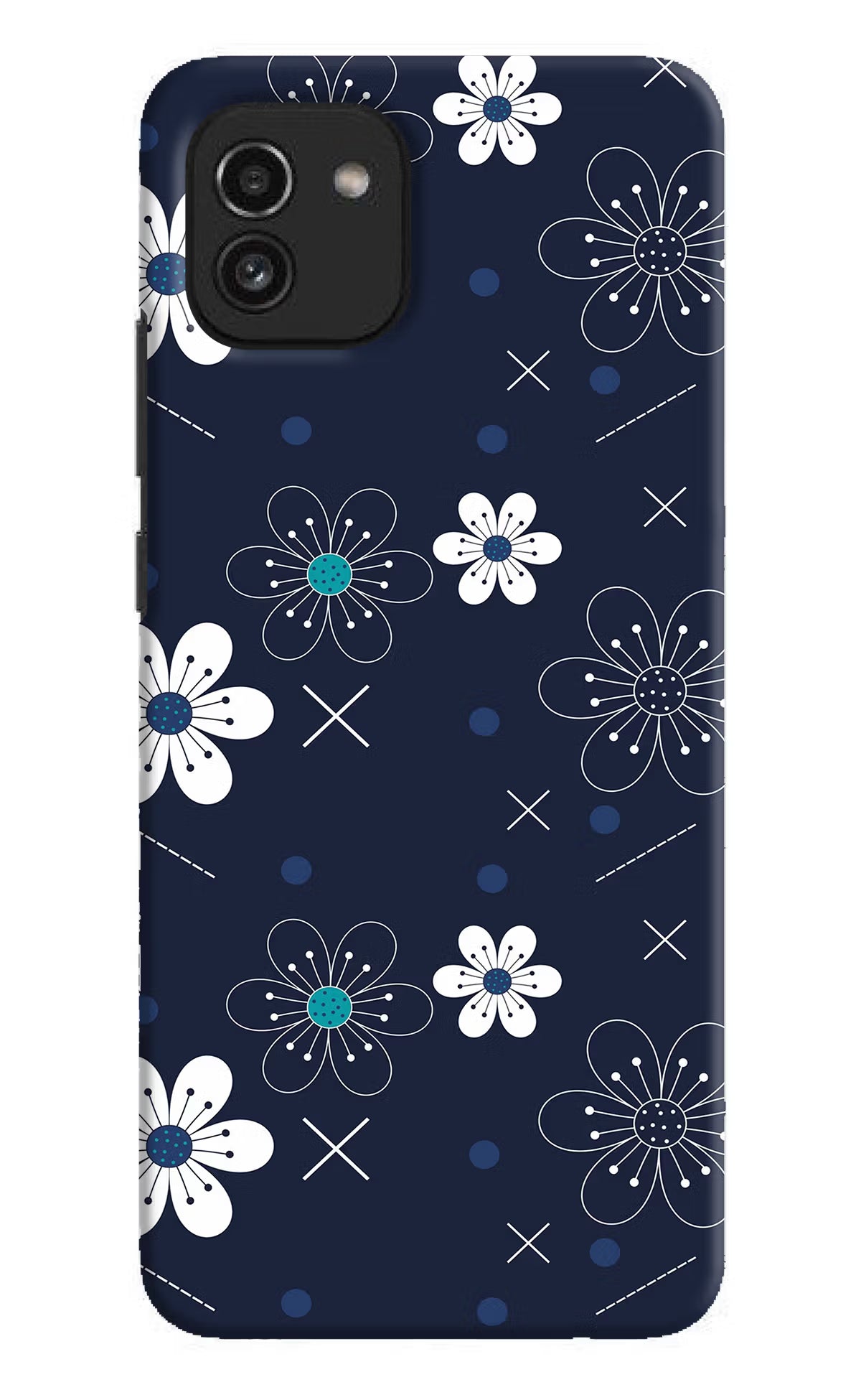 Flowers Samsung A03 Hard Case Back Cover by Casekaro